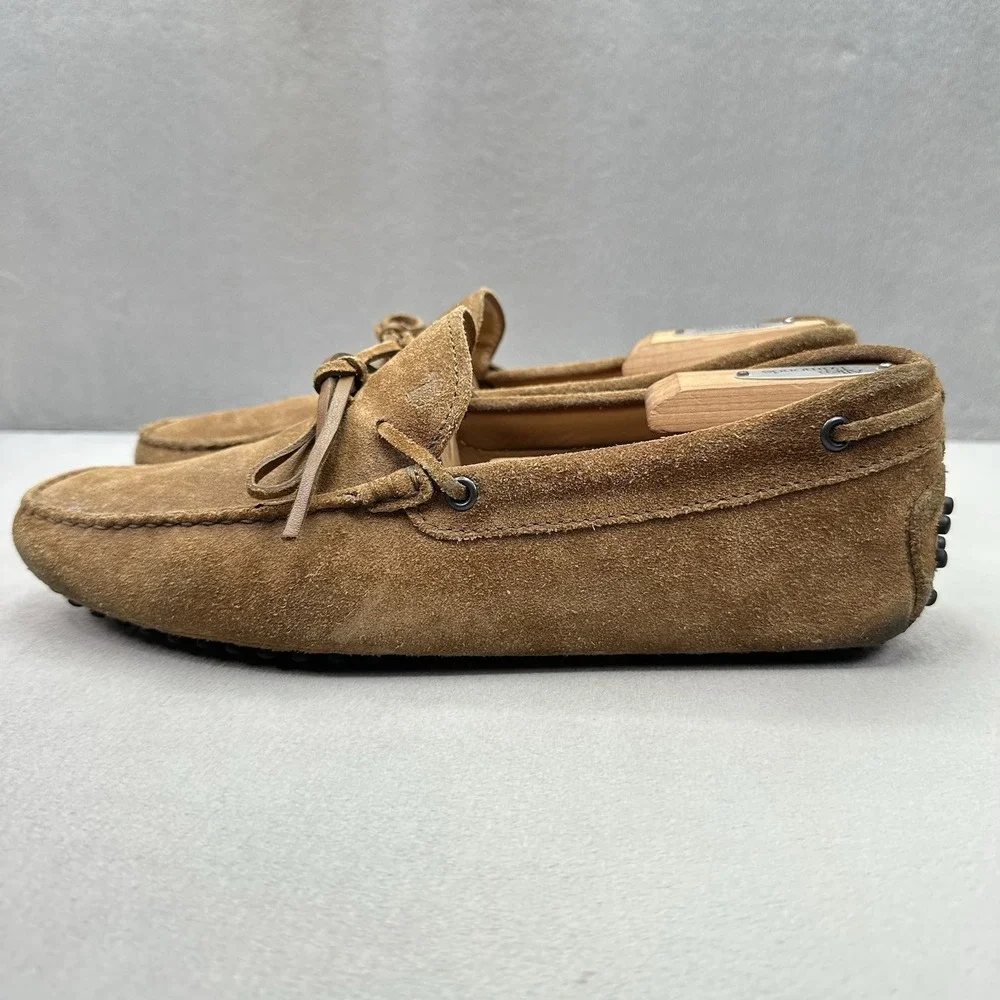 Mens 8.5 / UK 7.5 TOD'S Gommino Driving Loafers Brown Suede Moccasin Tods Shoes